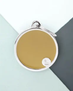 MY FAMILY Handmade Circle Tag In Cappuccino Custom Pet ID Tag