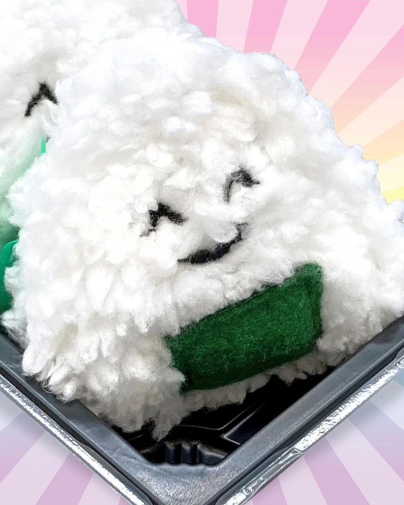 CROCHET KITTY Yummy Catnip Onigiri Cat Toy (Made In The USA)