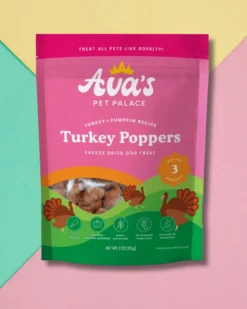 AVA'S PET PALACE Freeze-Dried Turkey Poppers Dog Treats
