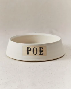 STYLE UNION HOME Poe Pet Bowl In Blanc (Made In The USA) (Custom/Direct-Ship)