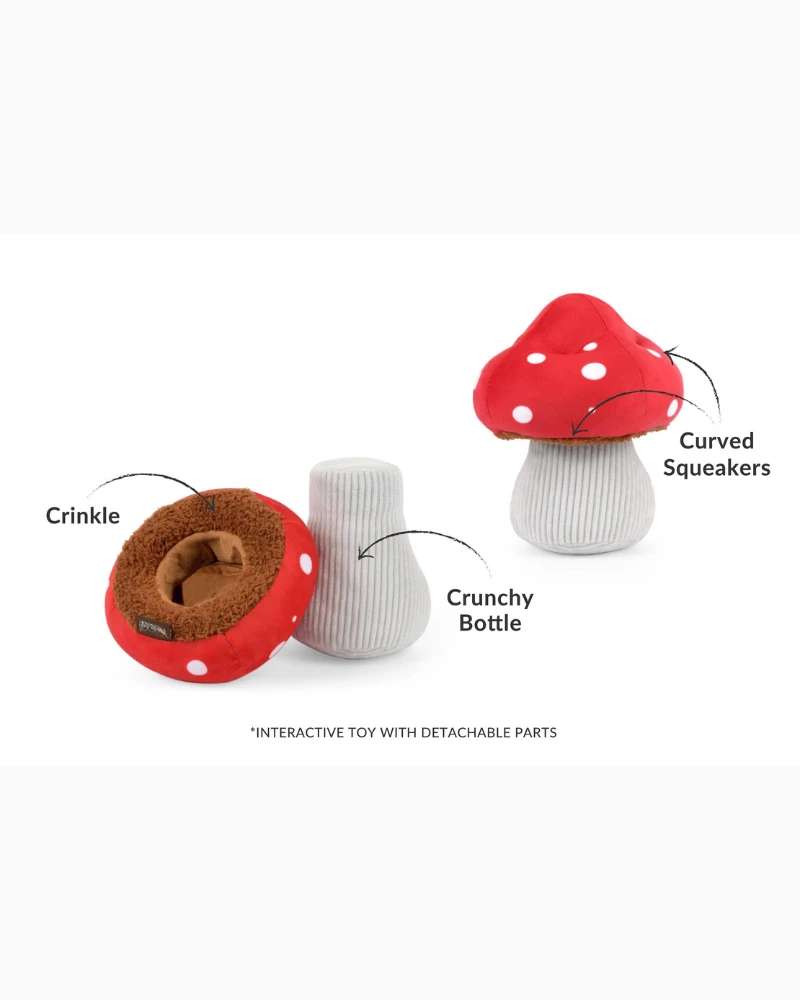 P.L.A.Y. Mutt's Mushroom Squeaky Dog Toy - Image 7