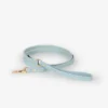 BRANNI Sky Blue Nara Leather Dog Leash With Brass Hardware (Made In Italy)