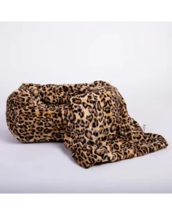 HELLO DOGGIE Cashmere Collection Faux-Fur Dog Bed In Leopard (Custom/Direct-Ship) (Made In The USA)