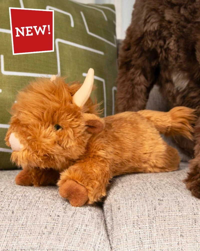 FLUFF & TUFF Shaggy The Highland Cow Squeaky Dog Plush Toy - Image 2