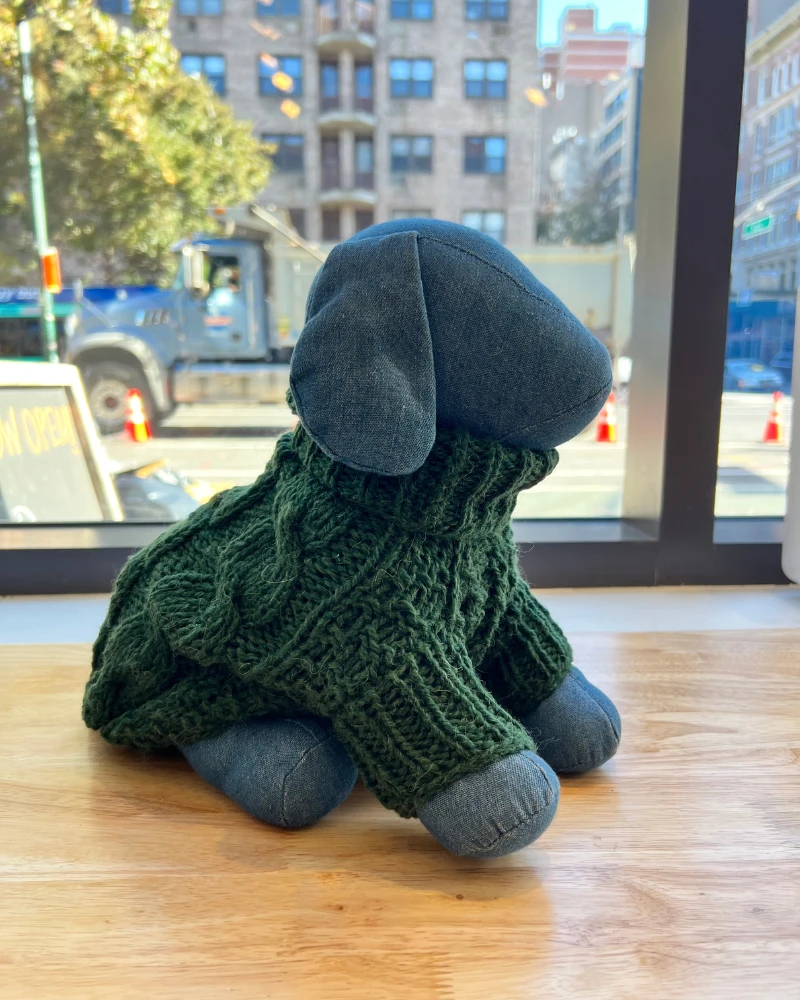 DOG & CO. COLLECTION Downtown Roll Neck Dog Sweater In Evergreen - Image 6