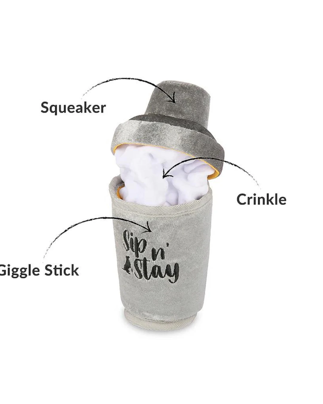 P.L.A.Y. Dogtail Shaker Squeaky Crinkle Dog Toy - Image 4