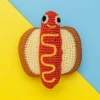 KNIT KNACKS Hot Dog Organic Knit Dog Toy