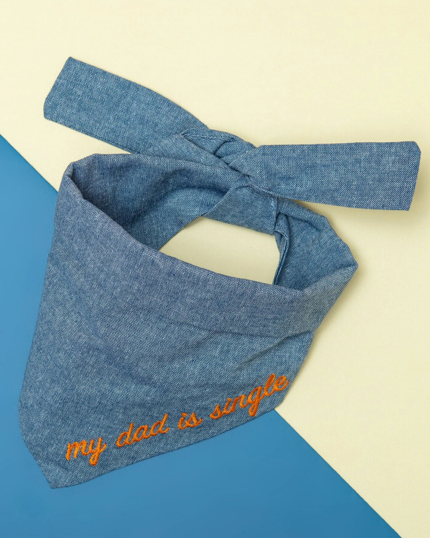 MODERN BEAST My Dad Is Single Chambray Bandana (Made In The USA) - Image 2