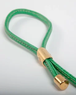 LA CINOPELCA Italian Leather Dog Leash In Green