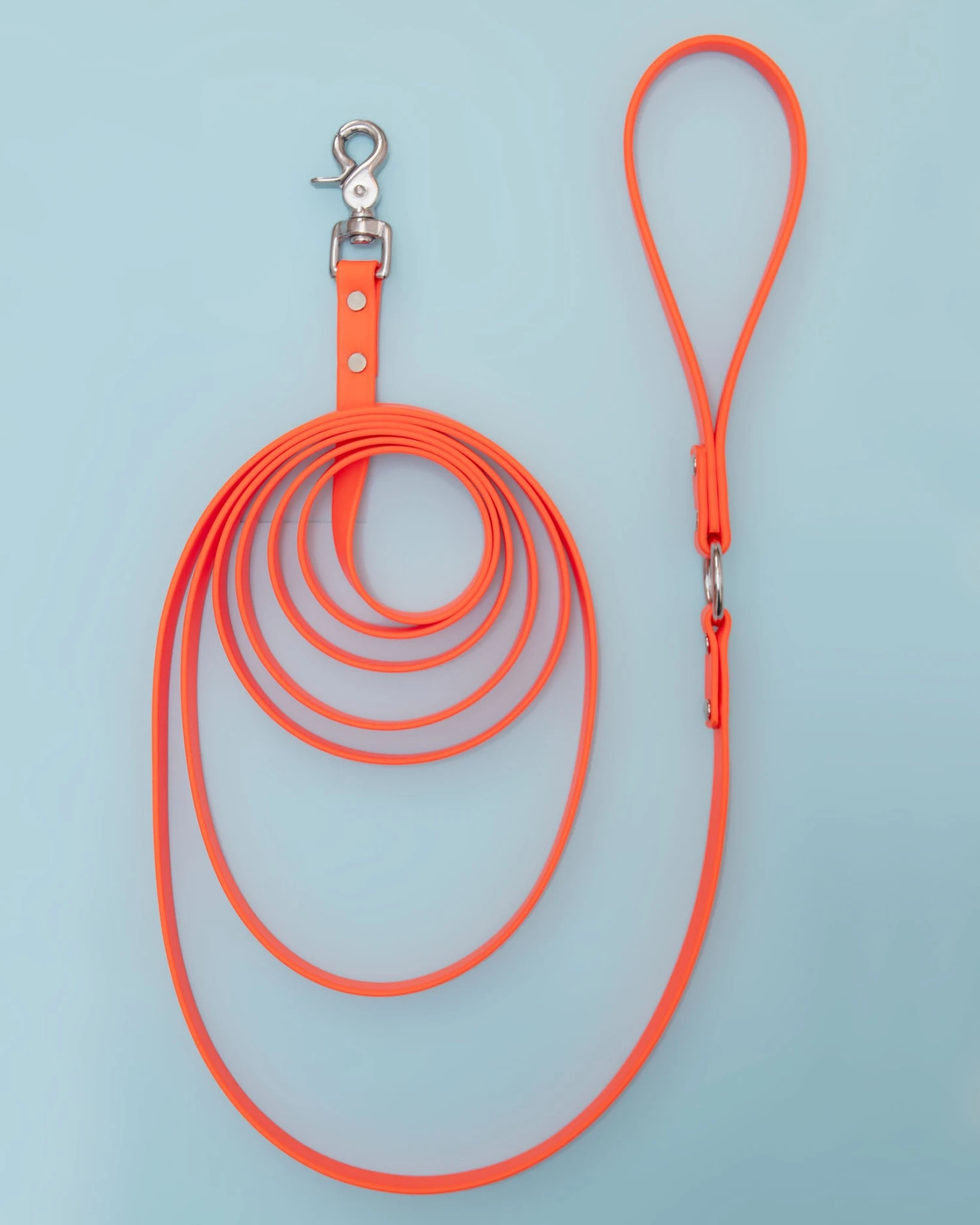 DOG & CO. COLLECTION Weekend Long Leash In Neon Orange (10 Or 20 Foot) (Made In The USA) - Image 3