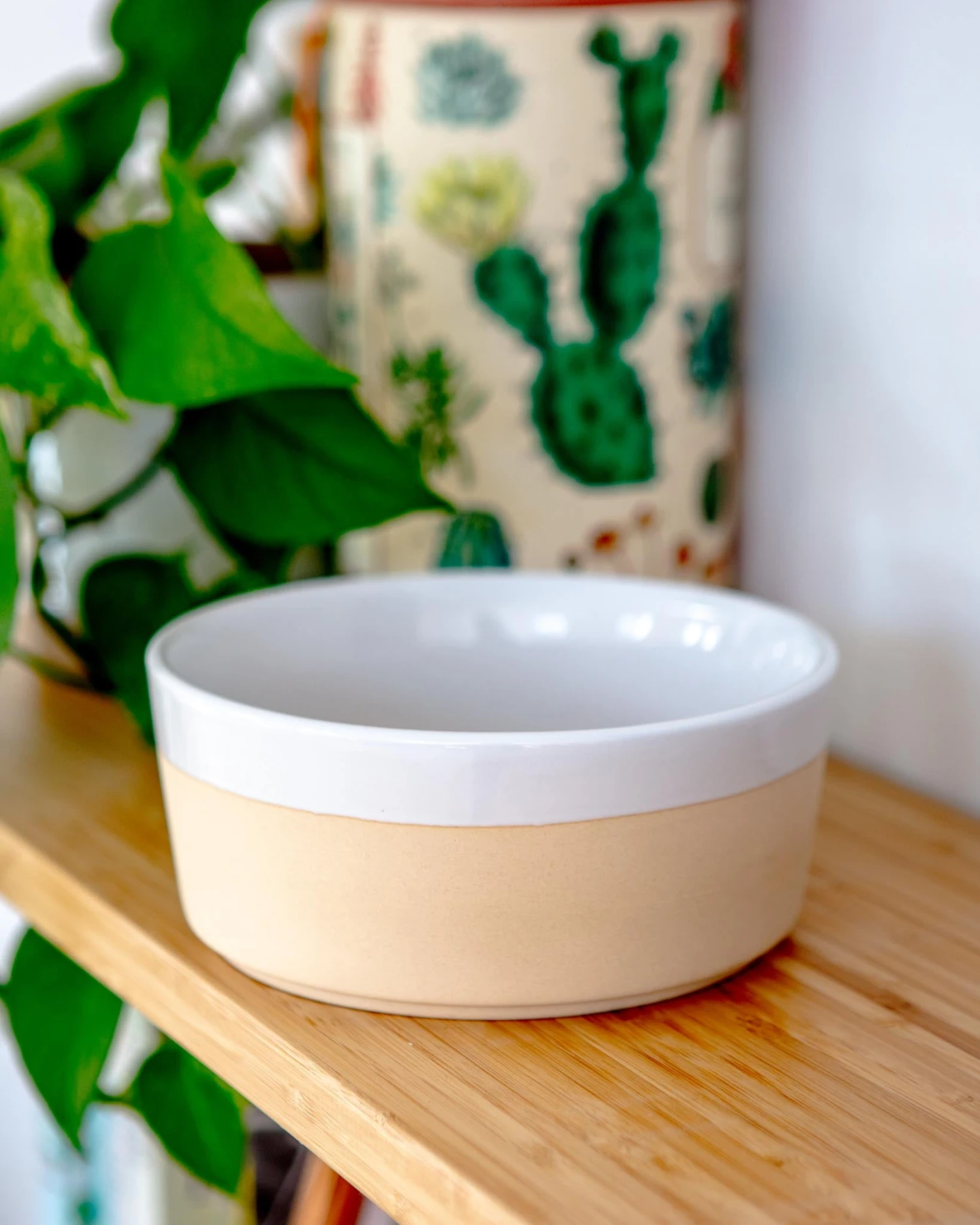 WAGGO Textured Dipper Ceramic Dog Bowl In White - Image 6