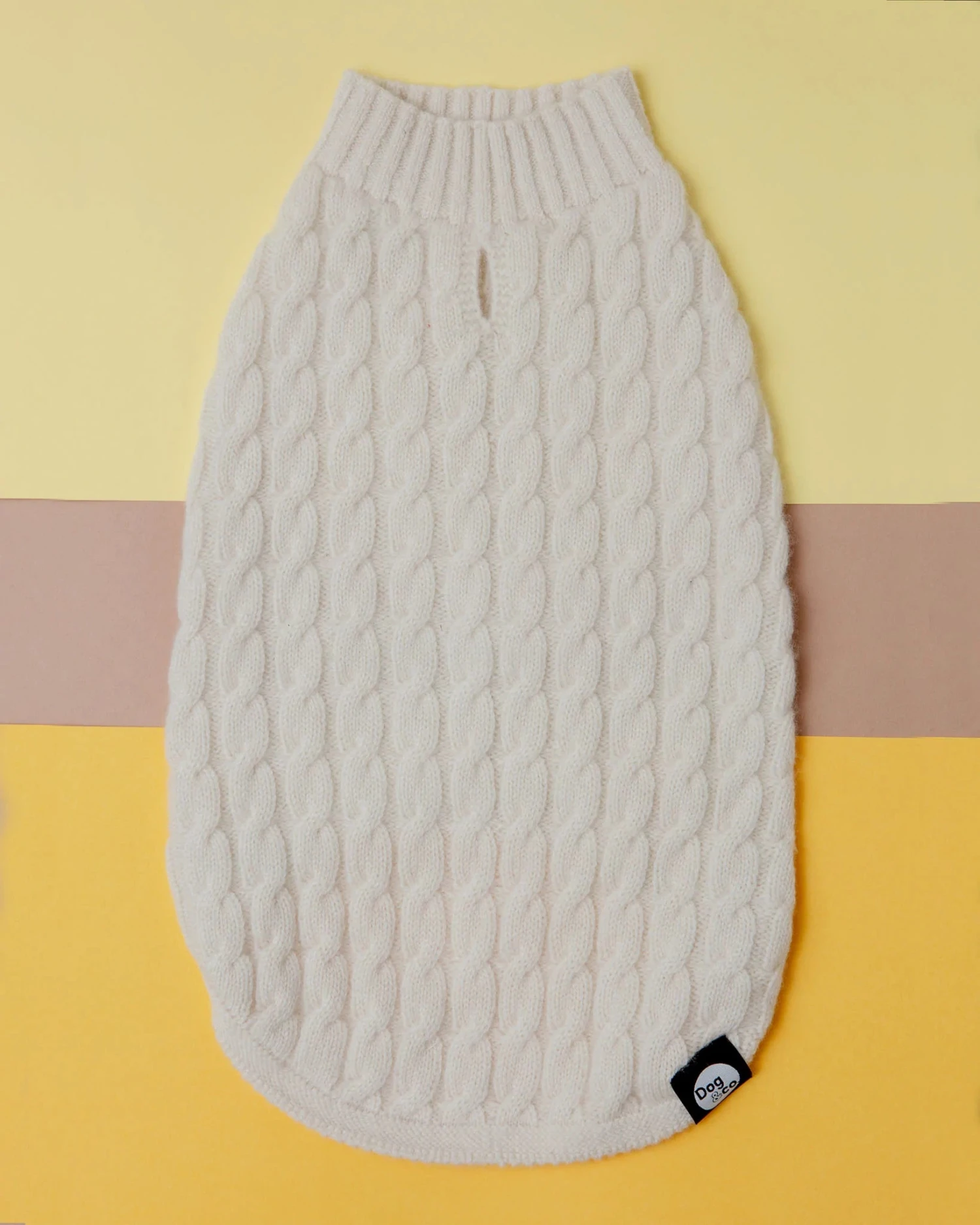 DOG & CO. COLLECTION The Uptown Cable Knit Sweater In Natural American Cotton (Made In NYC) - Image 2