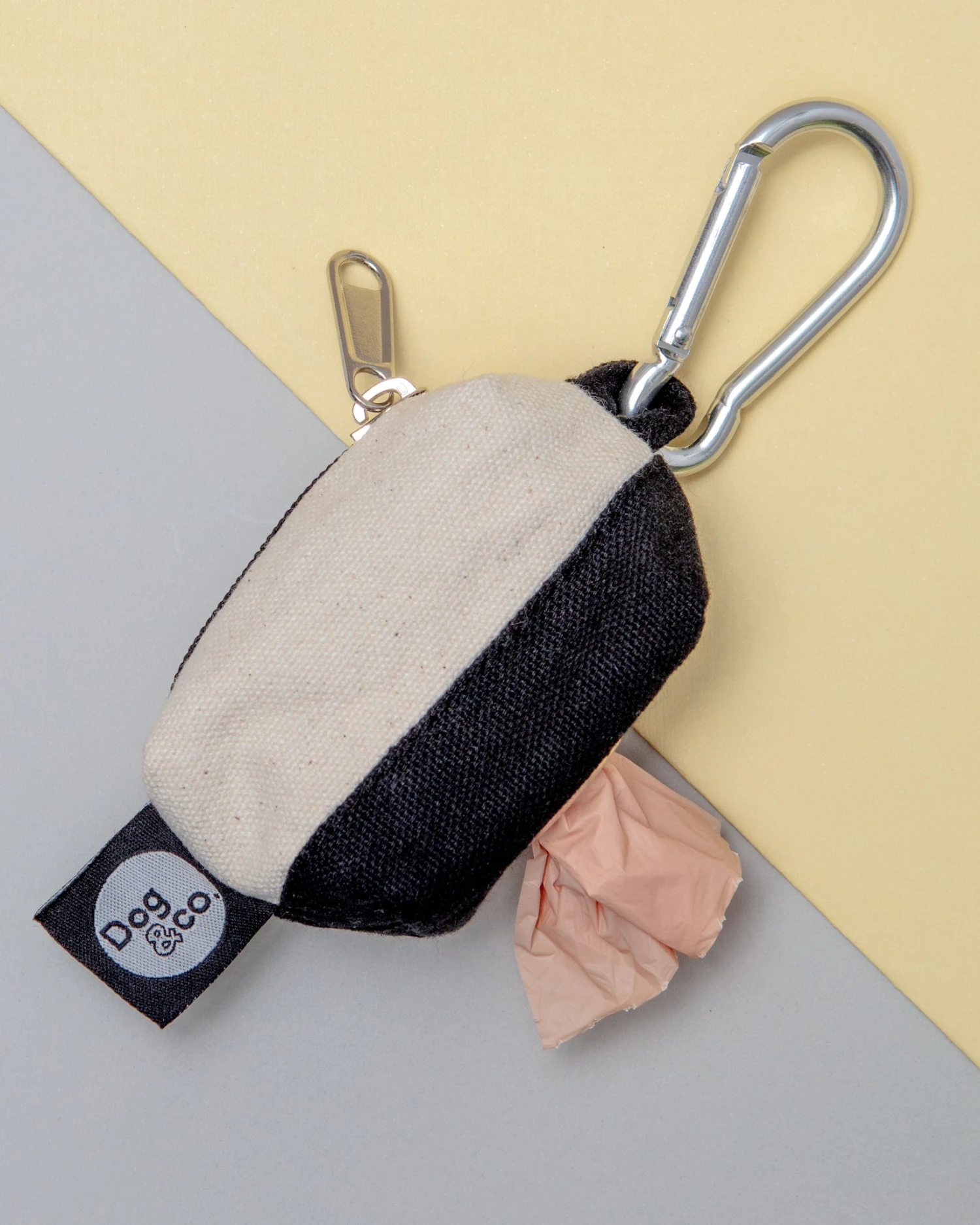 DOG & CO. COLLECTION Canvas Clean-Up Poo Bag Roll Holder In Natural + Black - Image 2