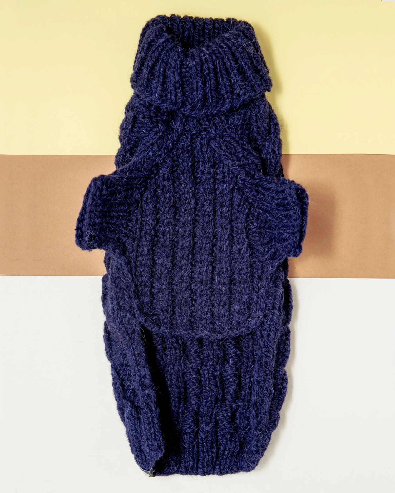 DOG & CO. COLLECTION Downtown Roll Neck Dog Sweater In Navy - Image 3