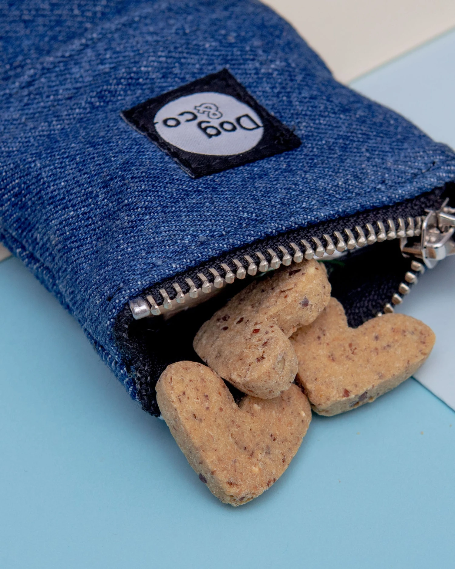 DOG & CO. COLLECTION Good Girl Bag Treat + Poop Bag Holder In Denim + Black (Made In NYC) - Image 7