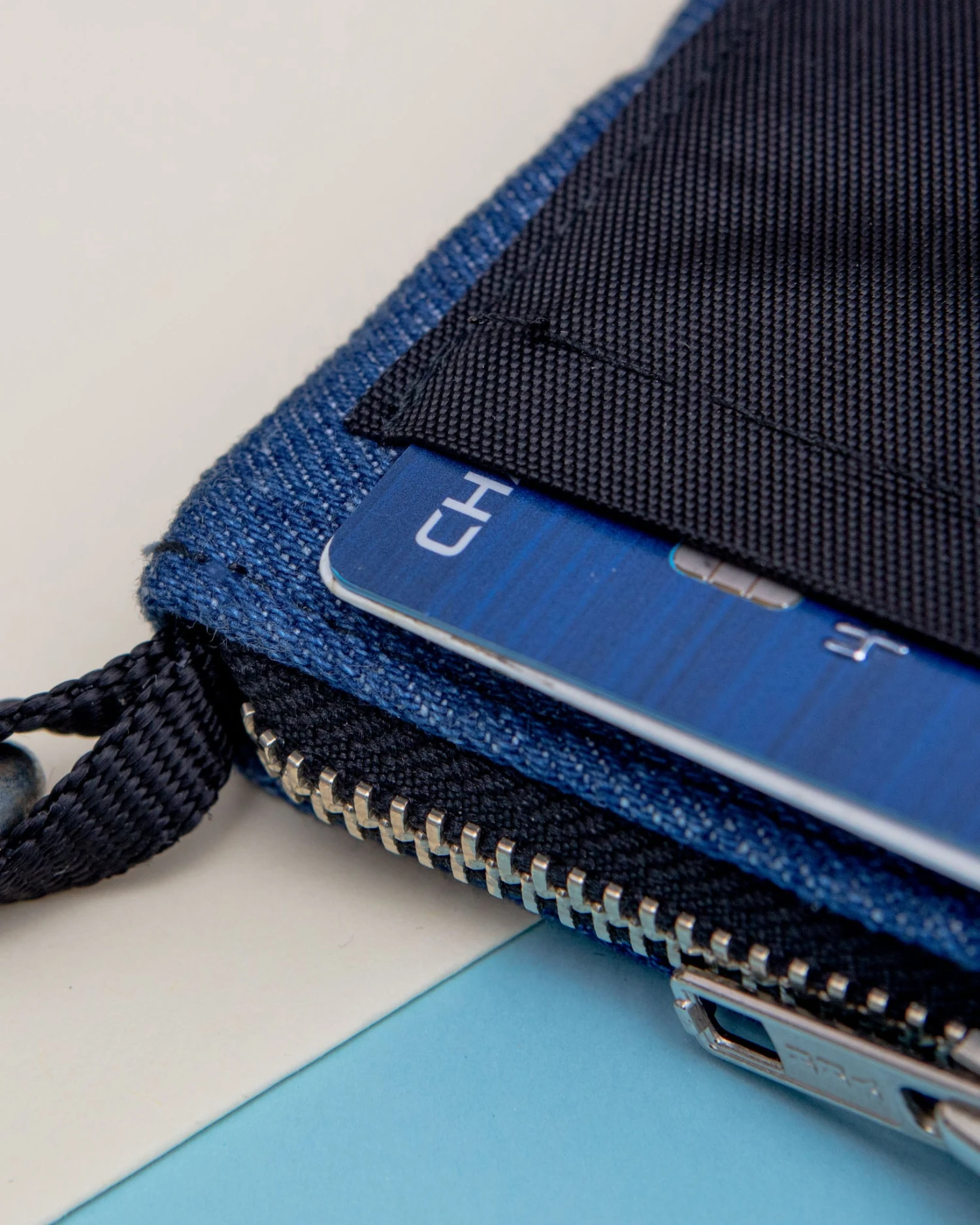 DOG & CO. COLLECTION Good Girl Bag Treat + Poop Bag Holder In Denim + Black (Made In NYC) - Image 5