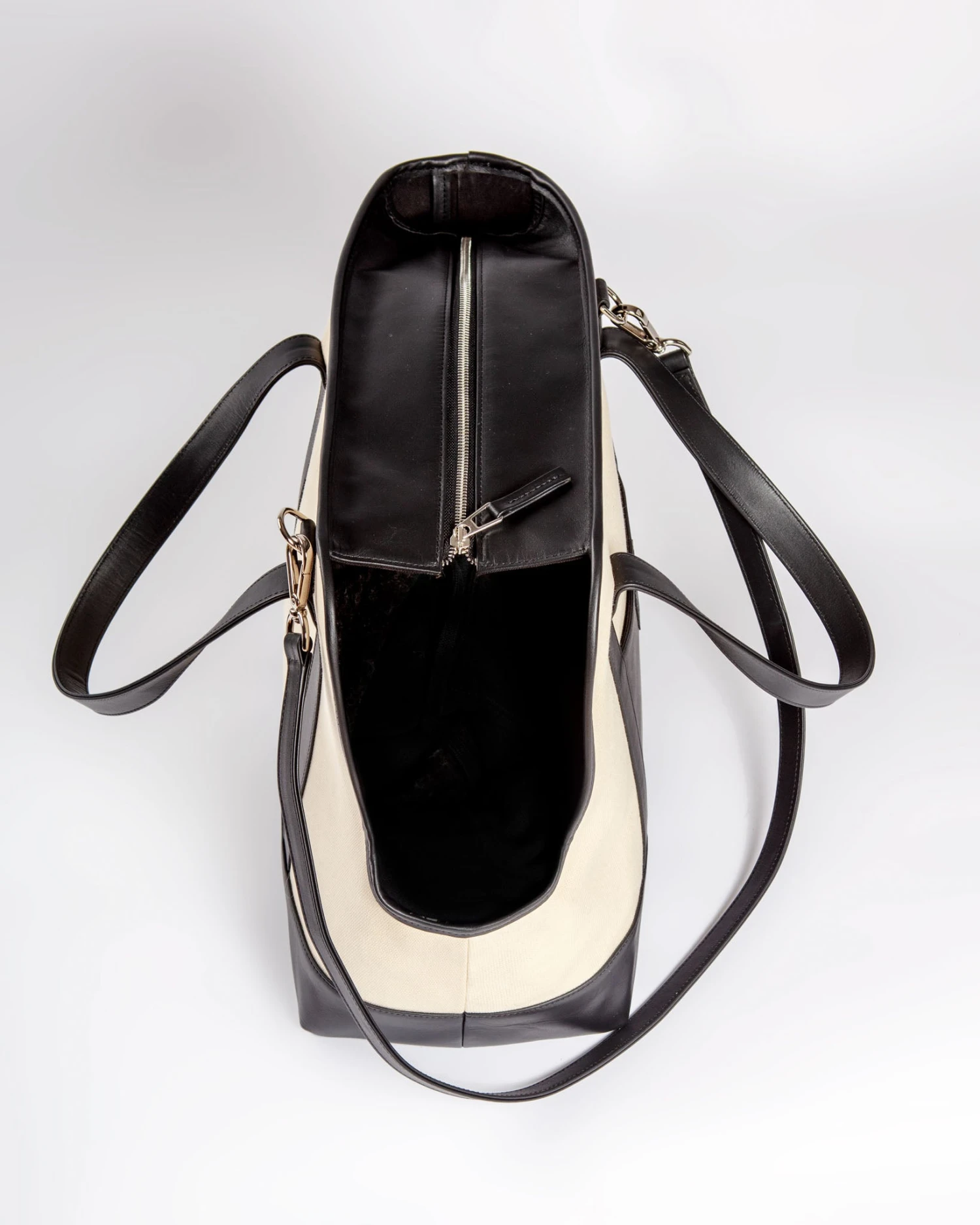 LECUONA X DOG & CO. Black Leather & Natural Canvas Luxe Dog Carrier <br>(Made In Mexico)<br>(Dog & Co. Exclusive) - Image 8