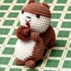 KNIT KNACKS Slappy The Happy Squirrel Organic Knit Dog Toy