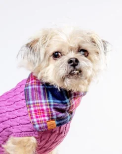 THE FOGGY DOG Camilla Flannel Plaid Dog Bandana (Made In The USA)