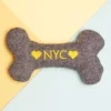 THREAD AND PAW "NYC" Tweed Squeaker Bone Dog Toy (Made In The USA)