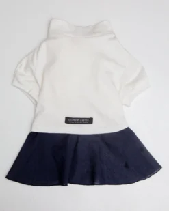 COLETTE ET GASTON Soft Dog Dress In White & Navy