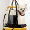 LECUONA X DOG & CO. Black Leather & Natural Canvas Luxe Dog Carrier <br>(Made In Mexico)<br>(Dog & Co. Exclusive)