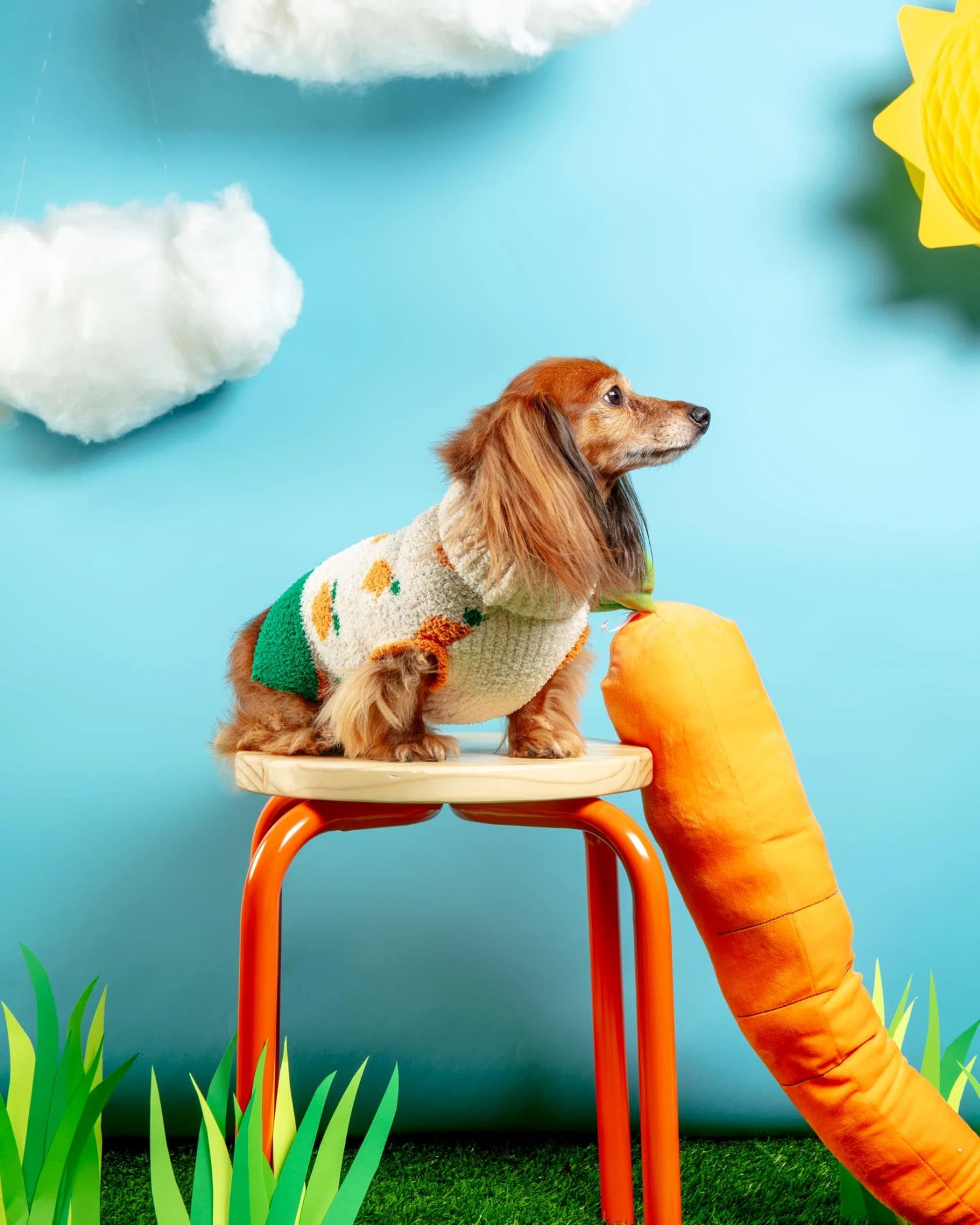 THE FURRYFOLKS Orange Dog Sweater - Image 3