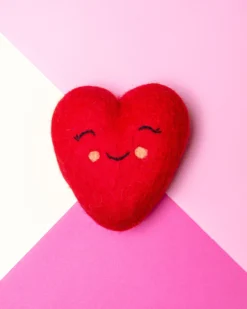 GONE TO THE DOGS Wool Handrolled Heart Dog Toy