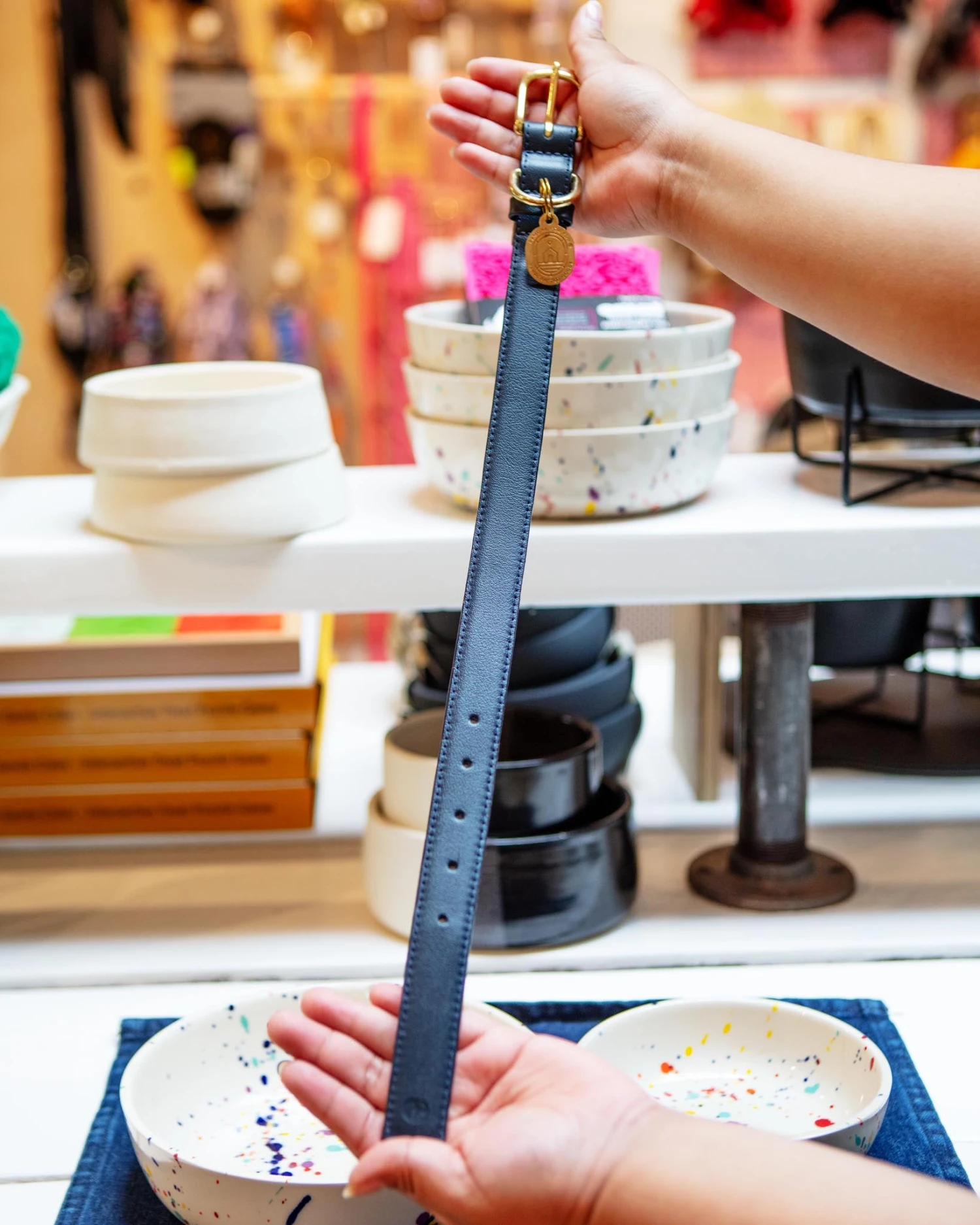 RAMONA FOR YOU Midnight Leather Dog Collar (Made In Guatemala) - Image 2