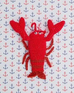 KNIT KNACKS Lurch The Lobster Organic Knit Squeaky Dog Toy