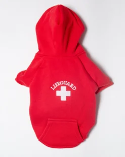 CHLOE AND MAX Lifeguard Dog Hoodie In Red