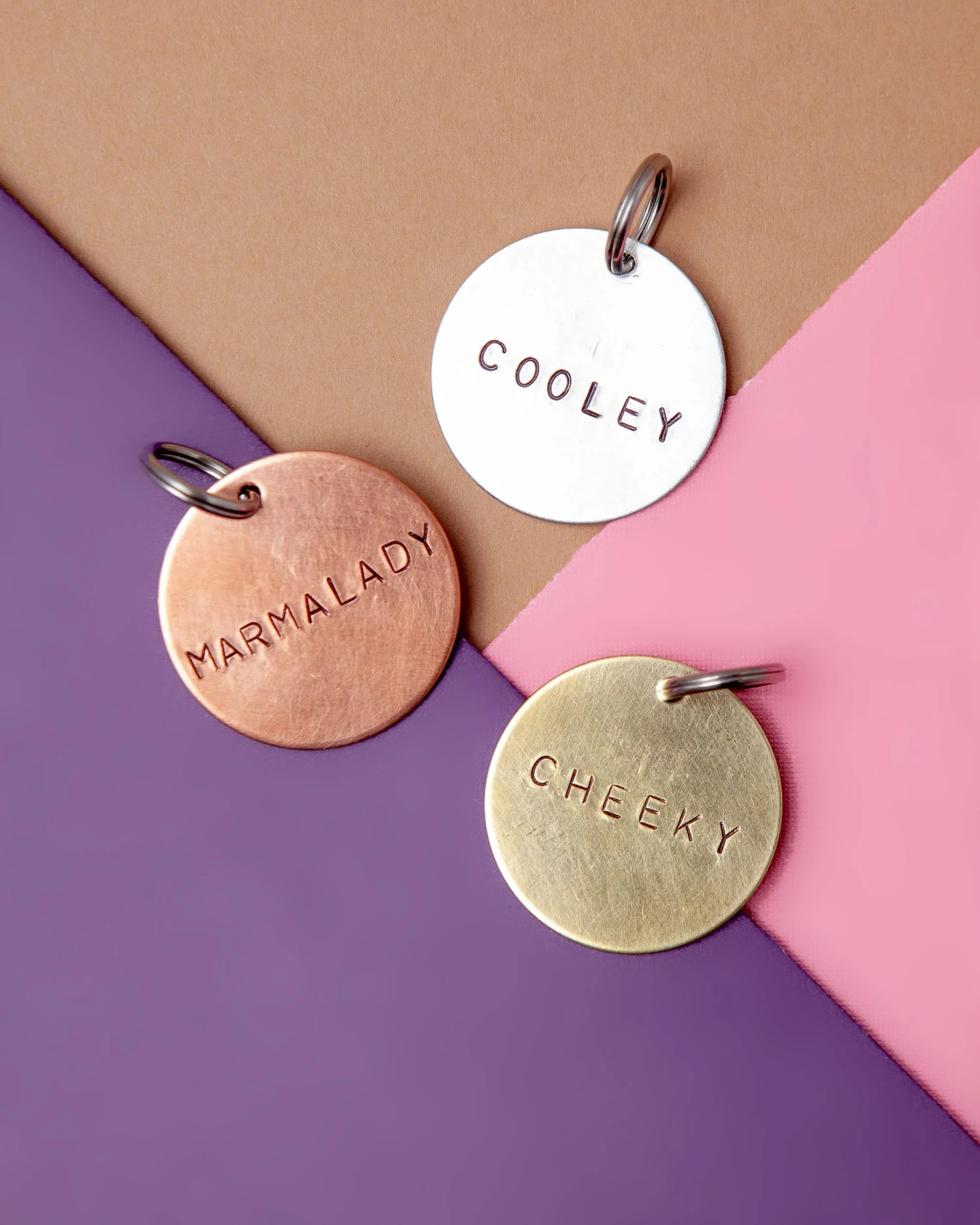 WOWIE GOODS Custom-Stamped Round Pet Name Tag In Copper, Brass, Or Aluminum (Custom/Drop-Ship) - Image 2