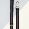 DOG & CO. COLLECTION Luxe Green & Red Stripe Dog Leash (Made In NYC)