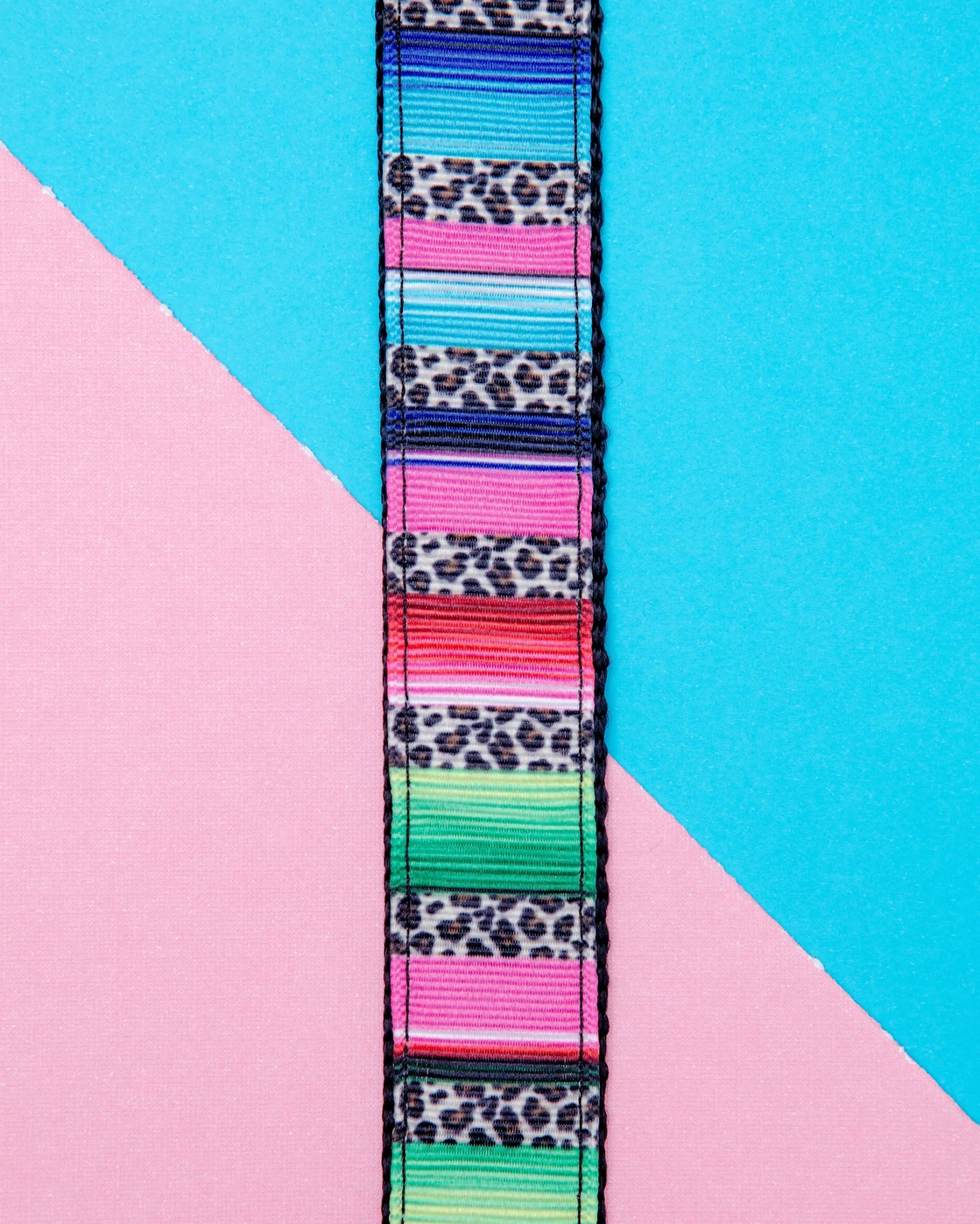 DOG & CO. COLLECTION Rainbow Serape + Leopard Dog Leash (Made In NYC) - Image 3