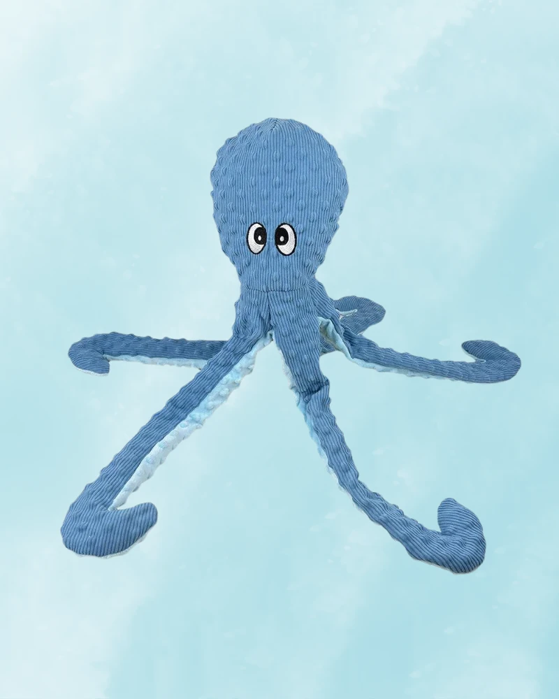 PET LOU Dotty The Octopus Squeaky Plush Dog Toy (26") - Image 2