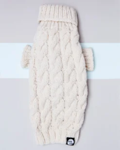 DOG & CO. COLLECTION Downtown Roll Neck Dog Sweater In Natural