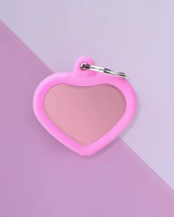 MY FAMILY Hushtag Pink Aluminum Heart Custom Pet ID Tag