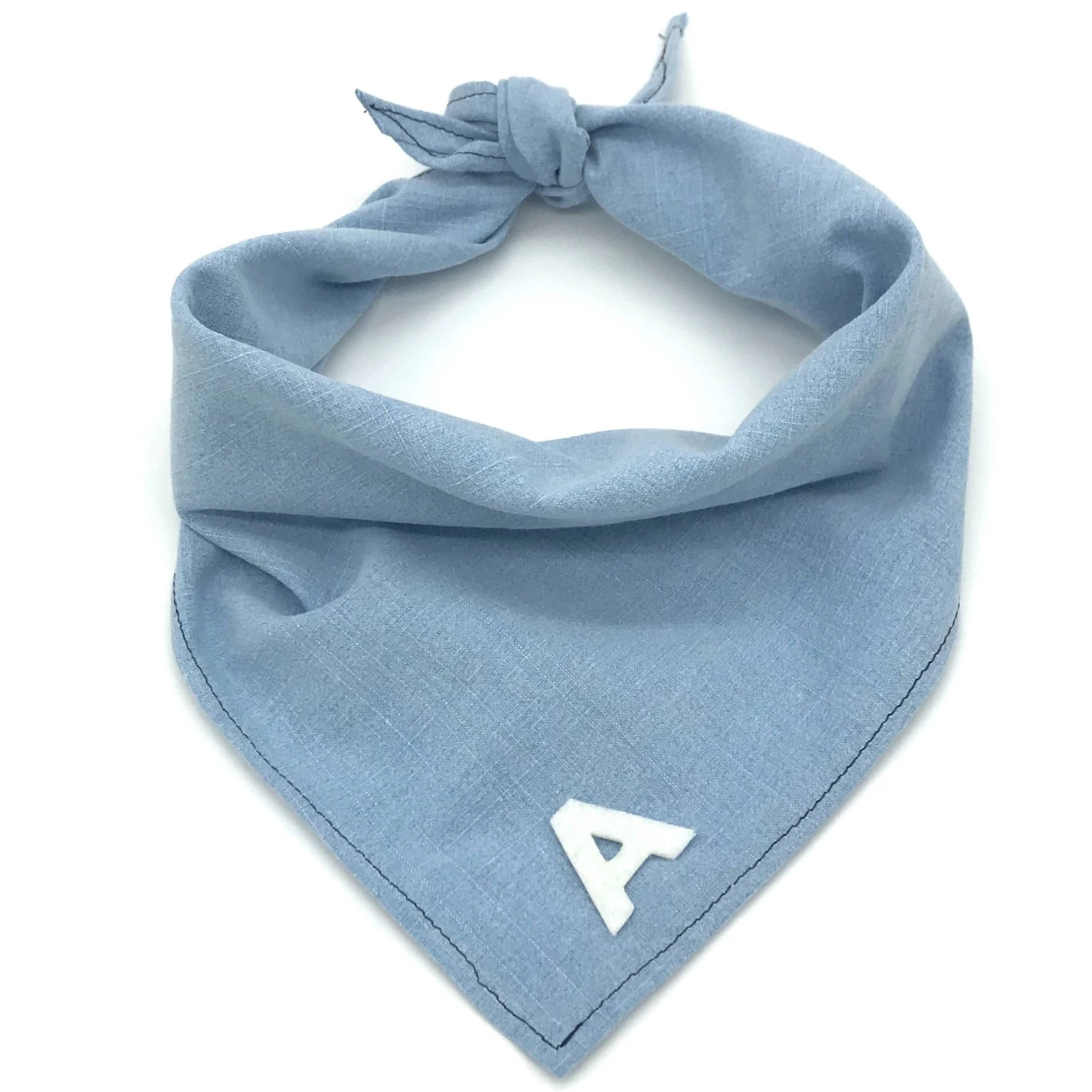 THRIFT DOG Custom Initial Pet Bandana In Light Denim (Drop-Ship) - Image 6