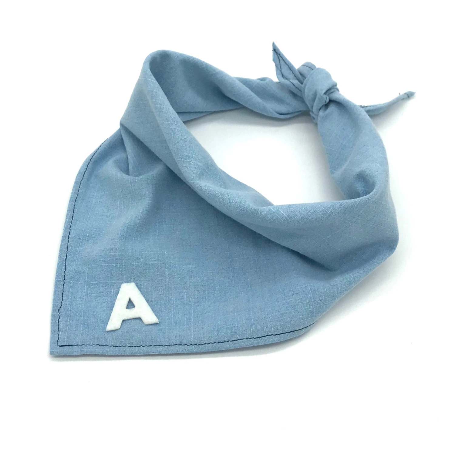 THRIFT DOG Custom Initial Pet Bandana In Light Denim (Drop-Ship) - Image 4