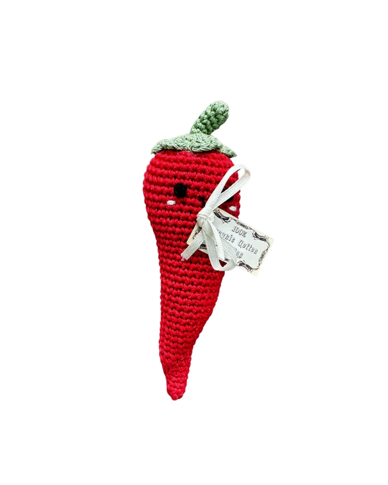 KNIT KNACKS Chili P. Pepper Organic Cotton Knit Dog Toy - Image 2
