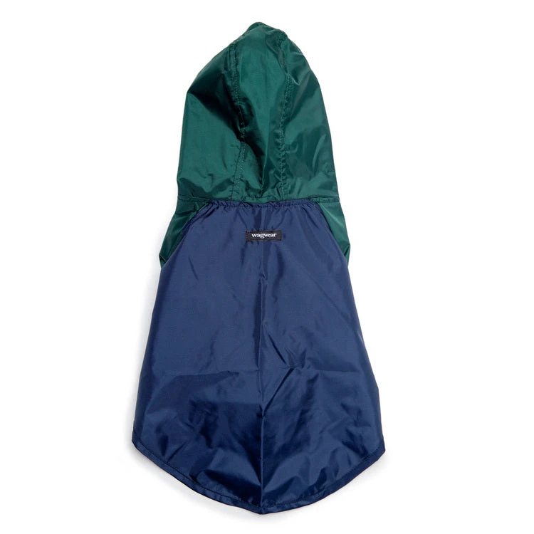 WAGWEAR Nylon Colorblock Dog Rainbreaker In Hunter Green & Navy (Exclusive To DOG & CO.) - Image 3
