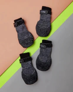 FOU FOU BRANDS Rubber Dipped Dog Sock Boots In Black